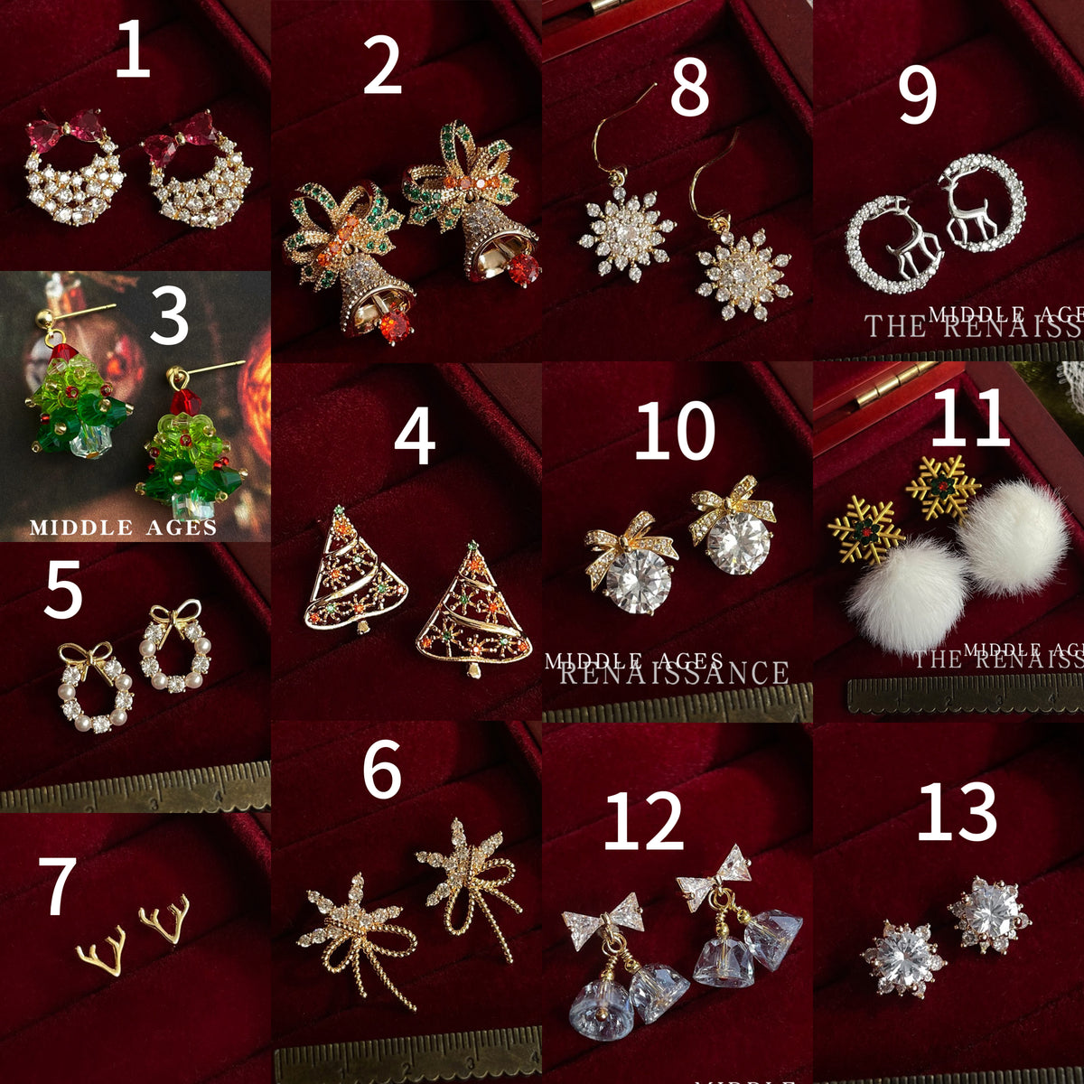 Christmas Edition Vintage Bowknot & Jingle Bell Drop Earrings | Festive Holiday Zircon Statement Jewelry