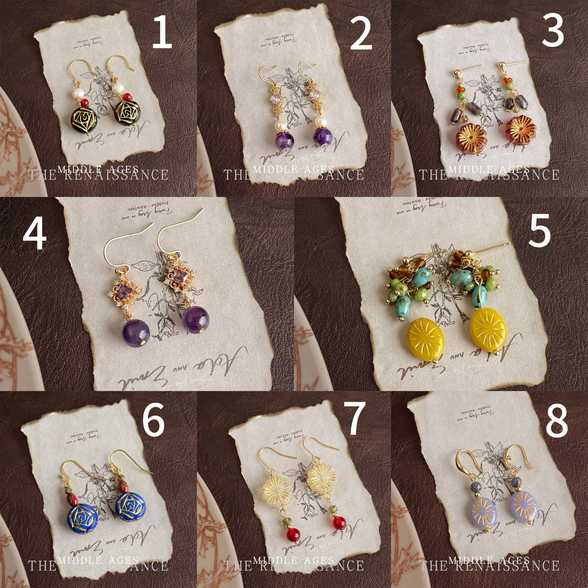 Vintage Czech Glass Floral Earring Collection | French Romantic Botanical Lampwork Studs & Drops