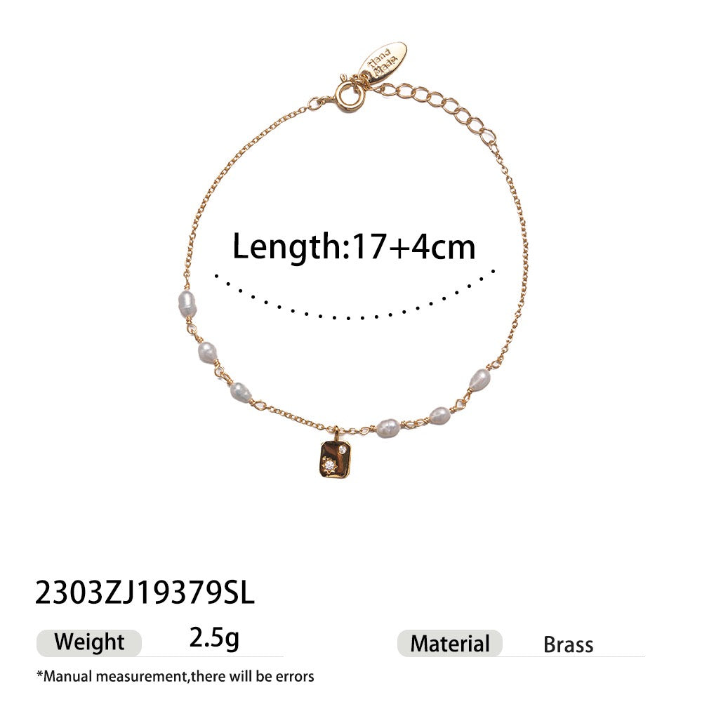 Vintage 18K Gold Plated Natural Freshwater Pearl Bracelet | Spring/Summer Quiet Luxury Chain & Pearl Stack