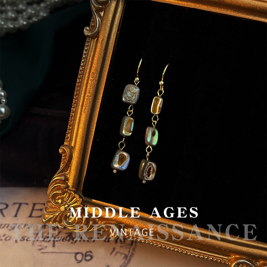 "Aurora Paua" Vintage Abalone Shell Earring Collection | French Retro Iridescent Mother of Pearl Studs & Drops