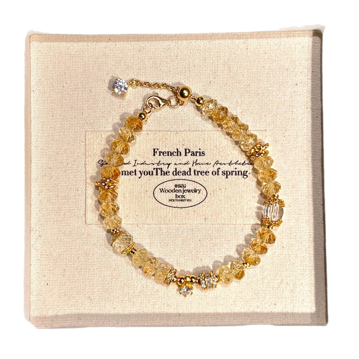 Warm Maillard Natural Citrine & S925 Gold Bracelet | Holiday & New Year Abundance Gift | Zircon Star Charm Gemstone Jewelry