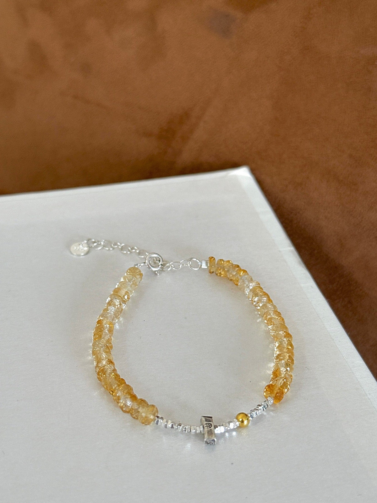 Natural Gradient Citrine & S925 Sterling Silver Bracelet | Holiday & New Year Abundance Gift | 'Golden Flow' Wealth Talisman