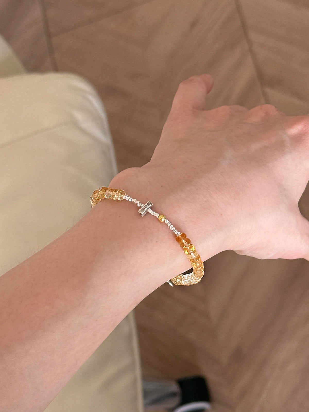 Natural Gradient Citrine & S925 Sterling Silver Bracelet | Holiday & New Year Abundance Gift | 'Golden Flow' Wealth Talisman