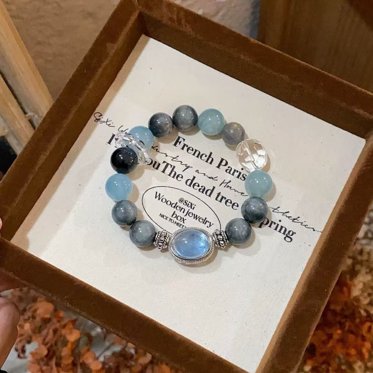 ๐ Aquamarine & Eagle Eye Stone Prosperity Bracelet | Wealth & Career Crystal