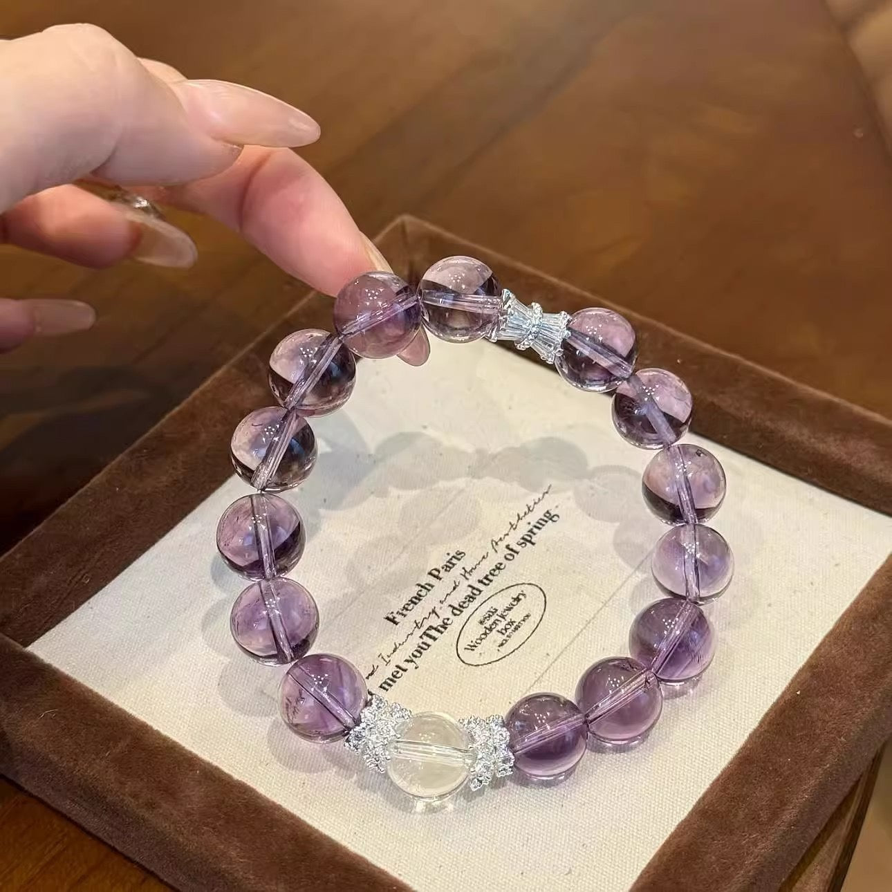 Brazilian Amethyst Crystal Bracelet ๐โจ | 12mm Premium Natural Gemstone