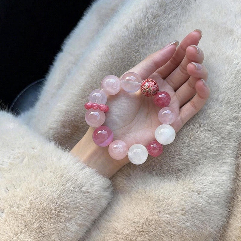 Rose Quartz Love & Light Crystal Bracelet ๐ธ๐ | 12-16mm Natural Gemstone