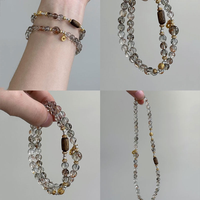 🖤✨ Black Gold Super Seven Crystal Bracelet | King of Manifestation