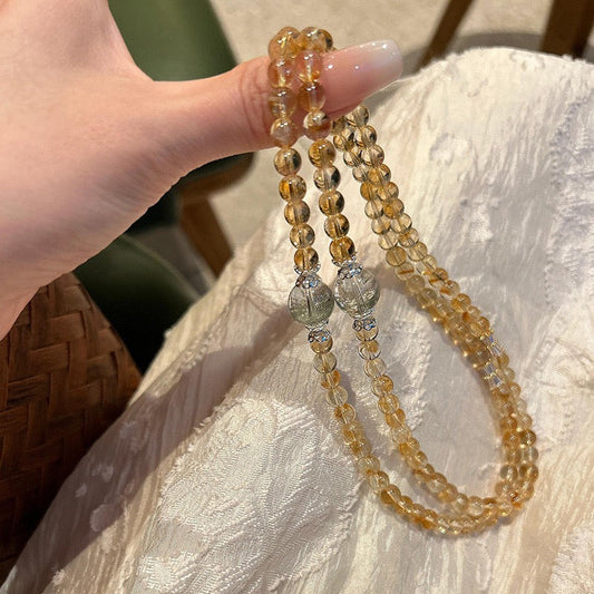 💛 Brazilian Citrine & Green Phantom Crystal Bracelet | The Ultimate Wealth Stone
