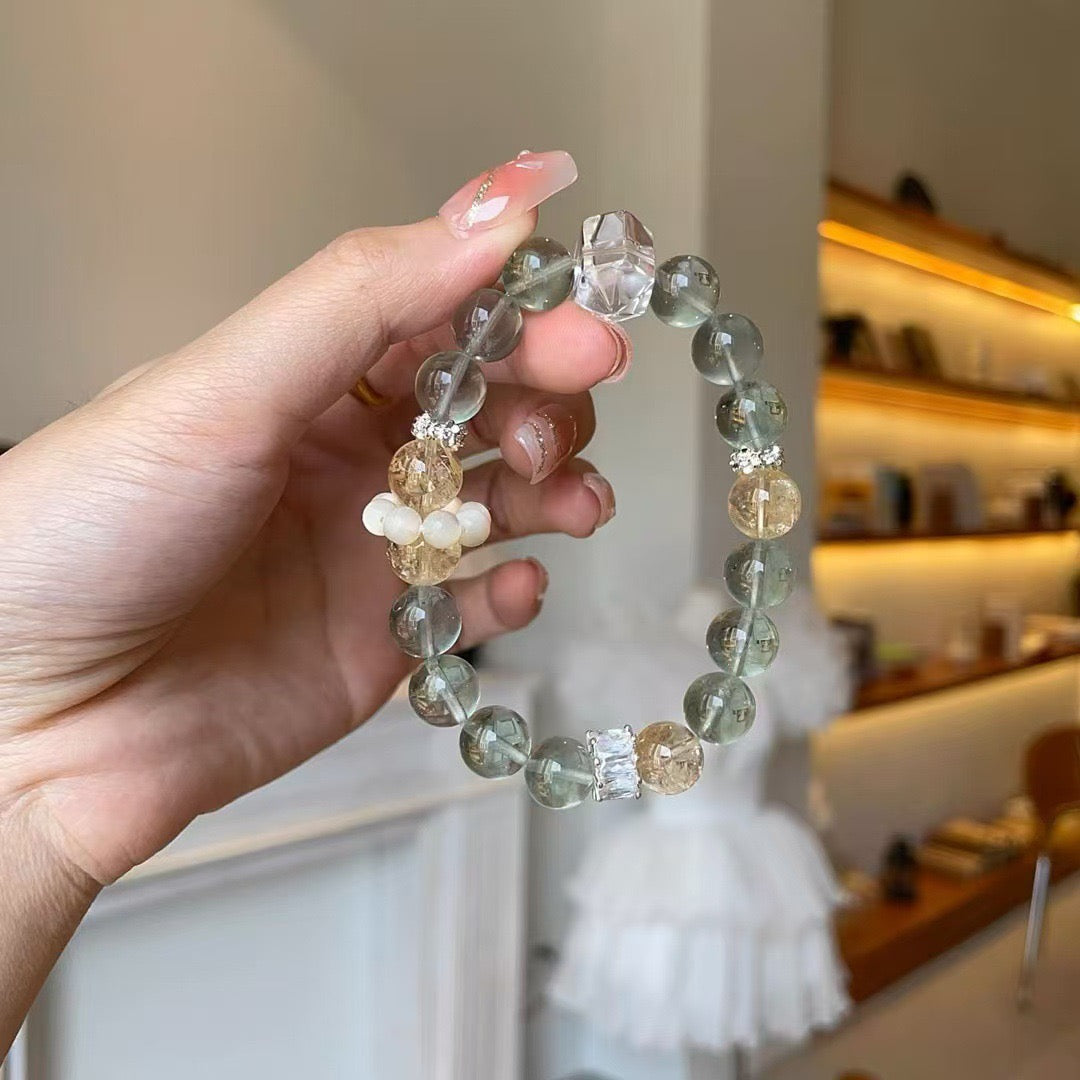 Green Phantom Crystal & Citrine Bracelet ✨