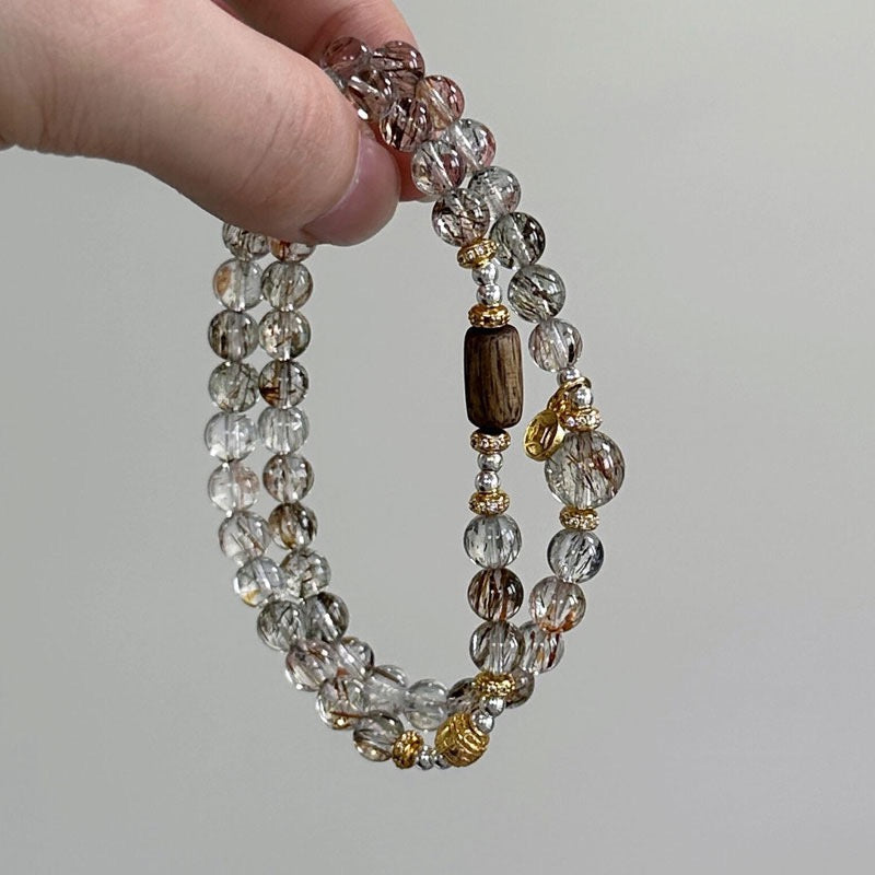 🖤✨ Black Gold Super Seven Crystal Bracelet | King of Manifestation