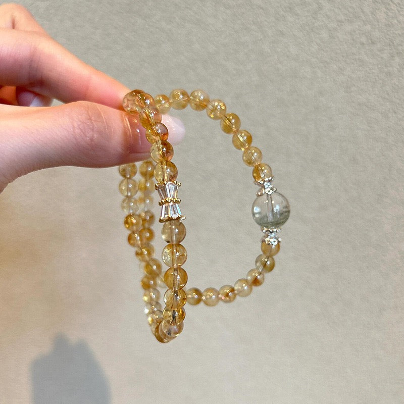 💛 Brazilian Citrine & Green Phantom Crystal Bracelet | The Ultimate Wealth Stone