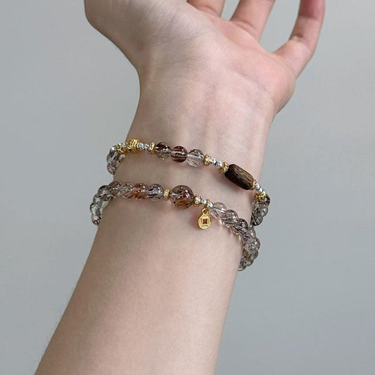 🖤✨ Black Gold Super Seven Crystal Bracelet | King of Manifestation