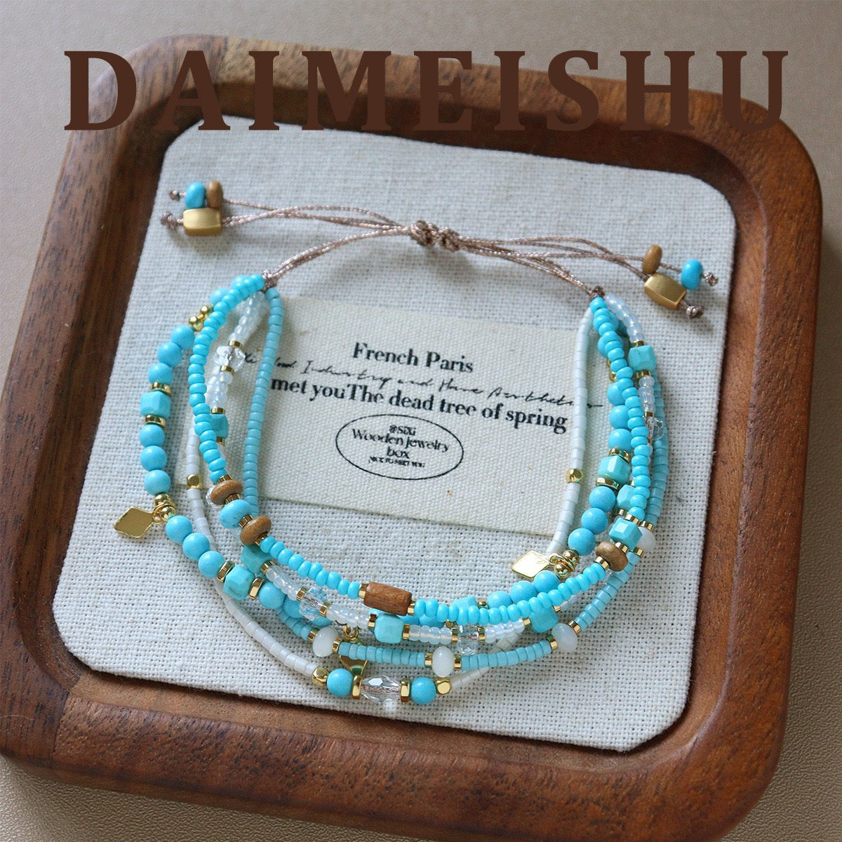 Bohemian Multi-Strand Layered Beaded Bracelet | Adjustable Braided Cord & Natural Stone Seeds