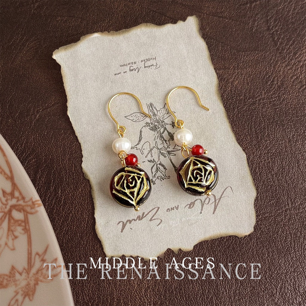 Vintage Czech Glass Floral Earring Collection | French Romantic Botanical Lampwork Studs & Drops