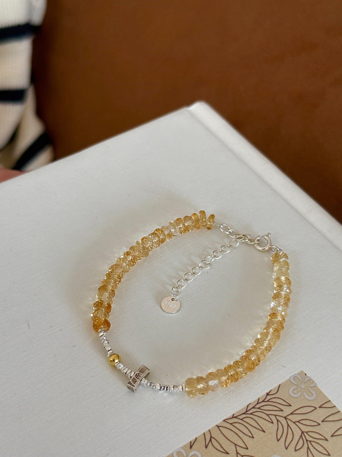 Natural Gradient Citrine & S925 Sterling Silver Bracelet | Holiday & New Year Abundance Gift | 'Golden Flow' Wealth Talisman