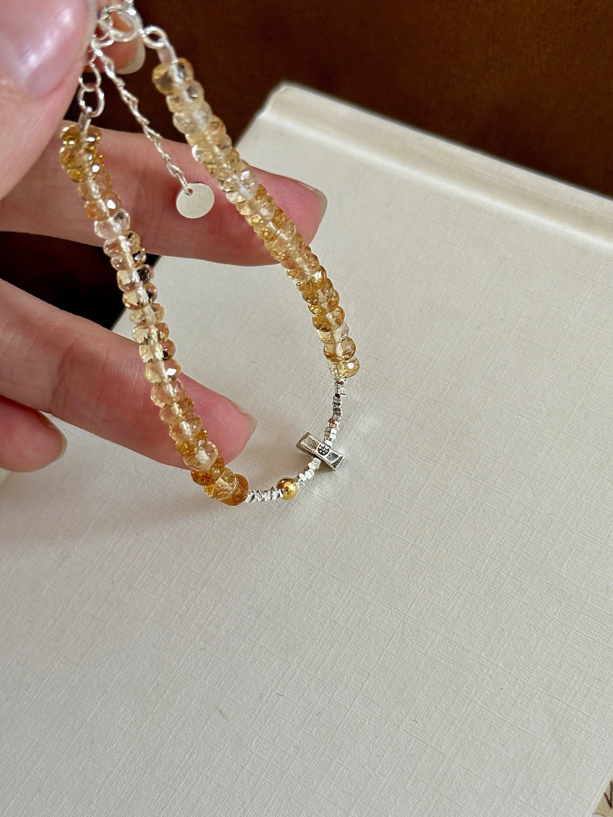Natural Gradient Citrine & S925 Sterling Silver Bracelet | Holiday & New Year Abundance Gift | 'Golden Flow' Wealth Talisman