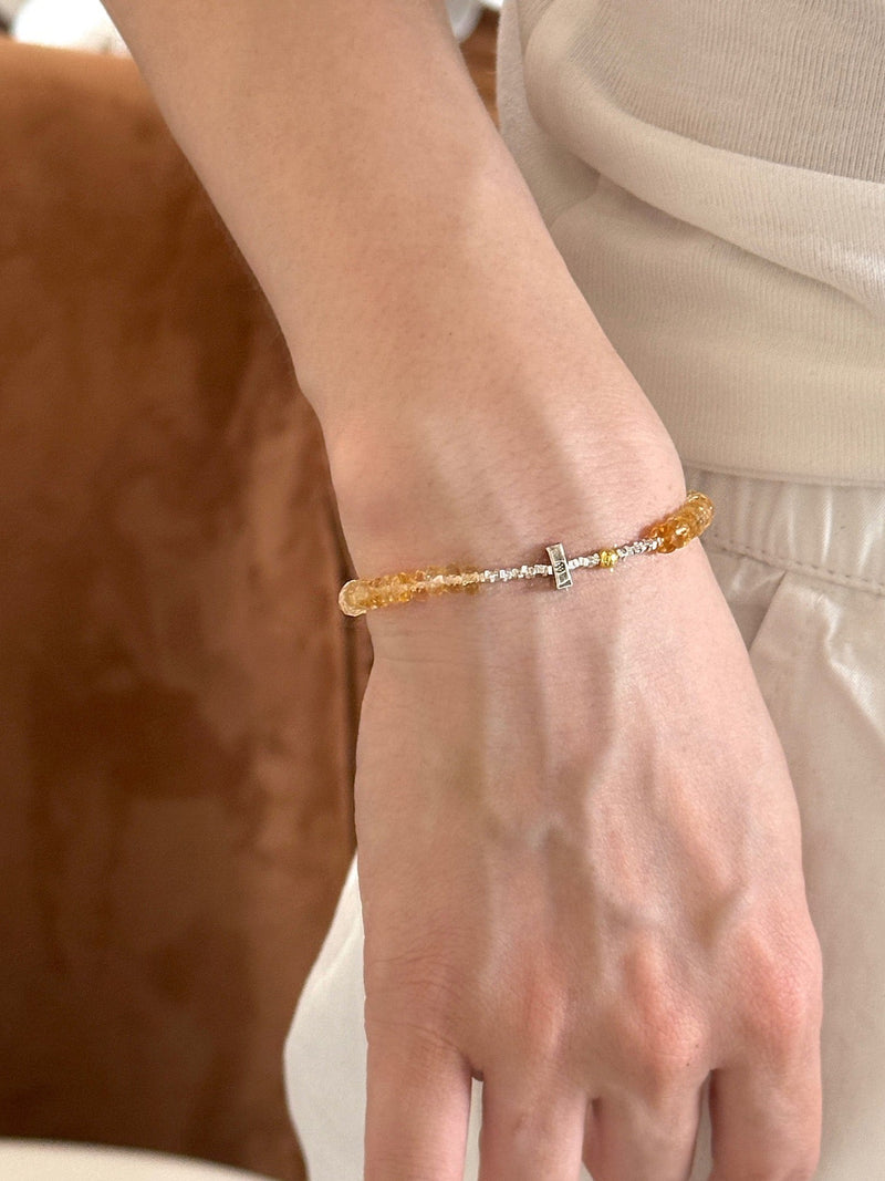 Natural Gradient Citrine & S925 Sterling Silver Bracelet | Holiday & New Year Abundance Gift | 'Golden Flow' Wealth Talisman