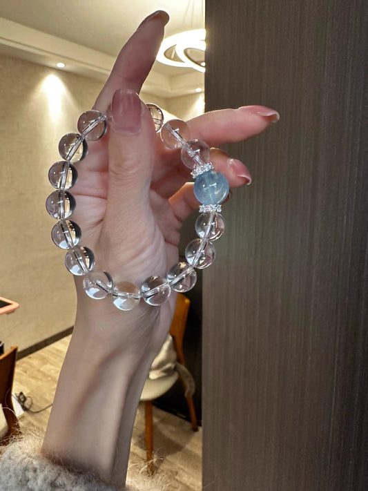 海蓝宝石 & 透明石英水晶手链