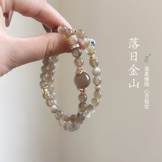 🌅 Sunset Gold Moonstone Bracelet | Calm, Clarity & Natural Glow