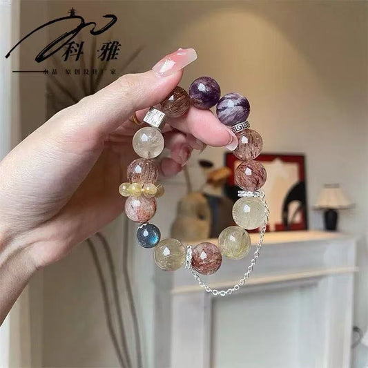 🔮 Super Seven Crystal Multi-Stone Bracelet | 6 Rare Healing Gems