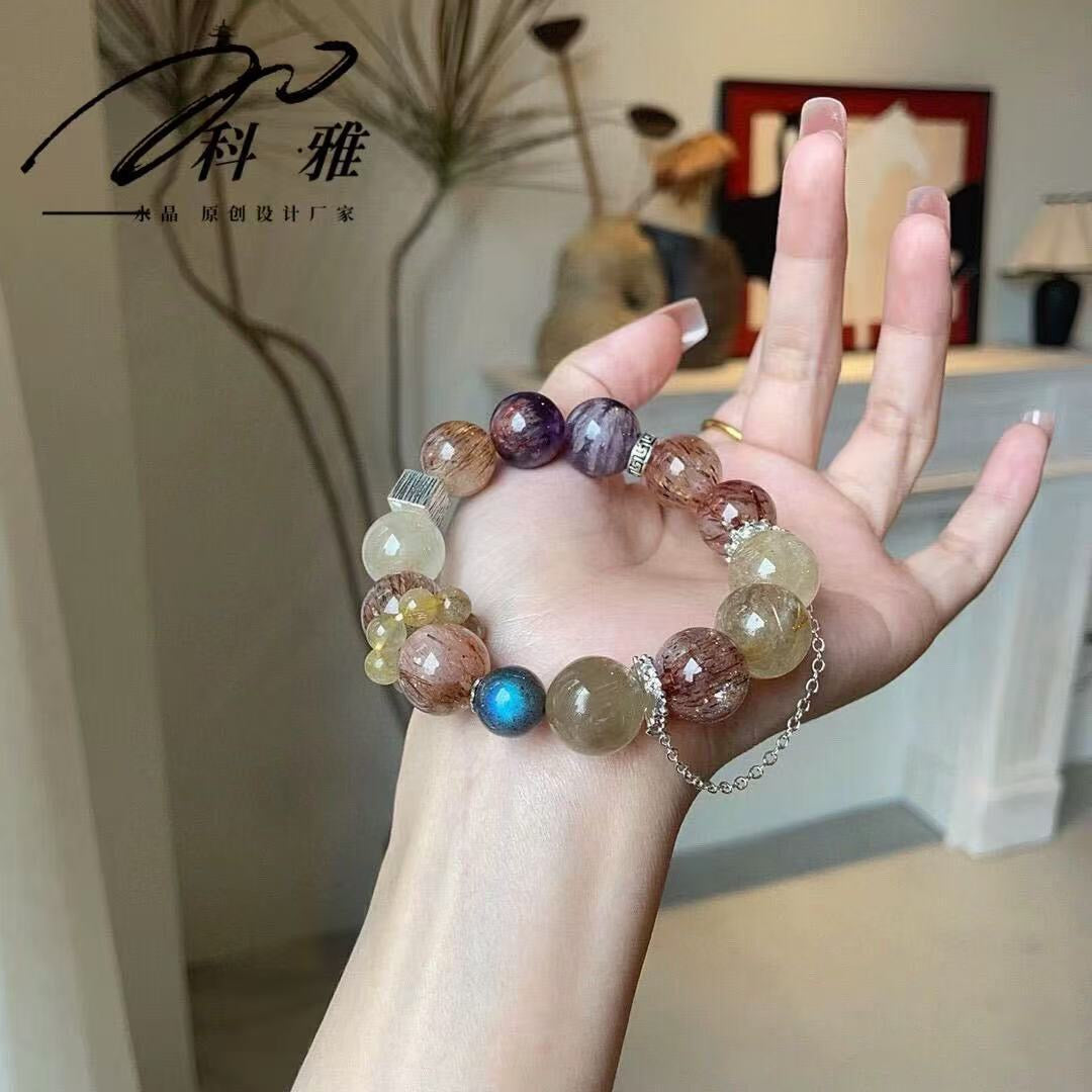 🔮 Super Seven Crystal Multi-Stone Bracelet | 6 Rare Healing Gems