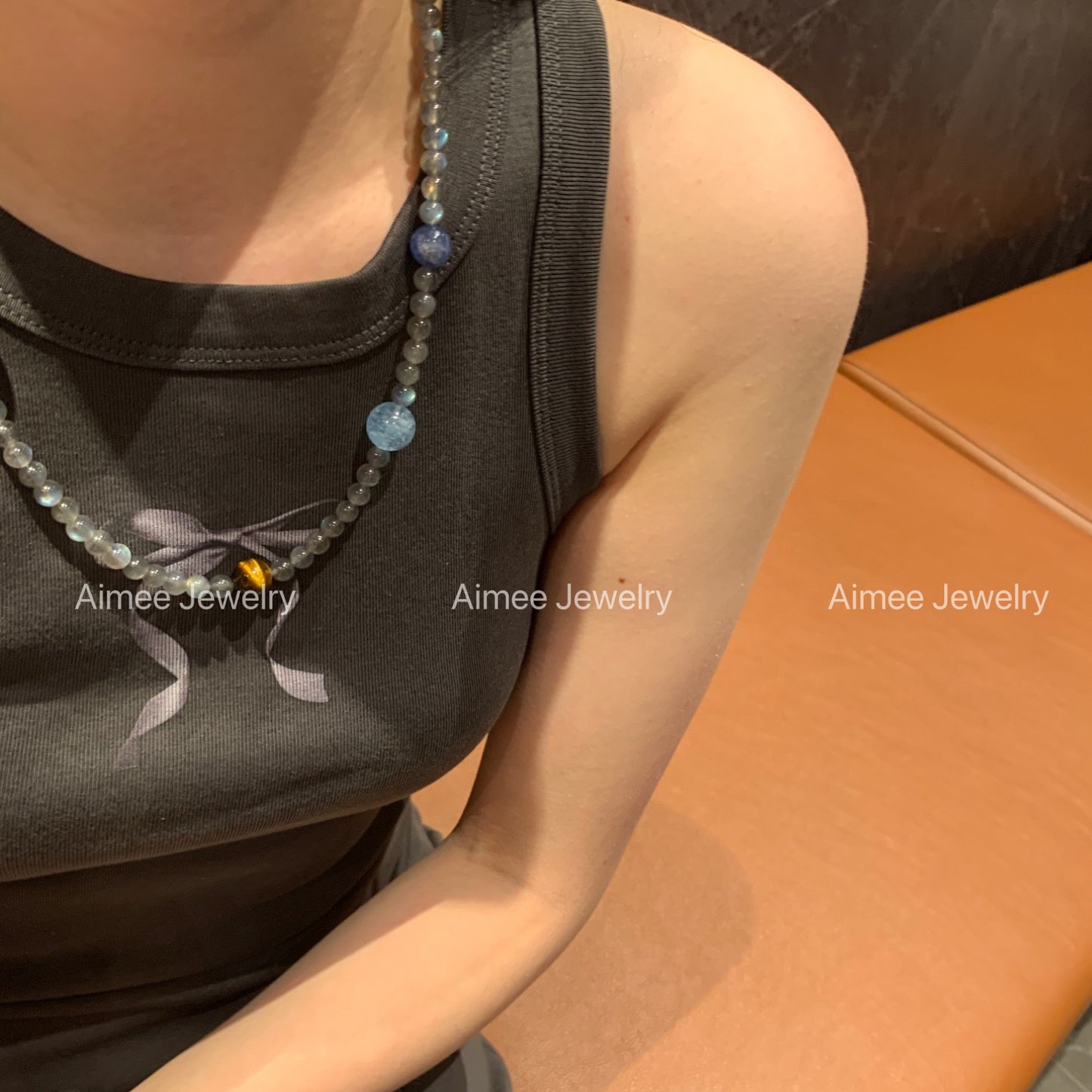 ✨ Gray Moonstone Multi-Crystal Bracelet & Necklace | 8 Healing Stones