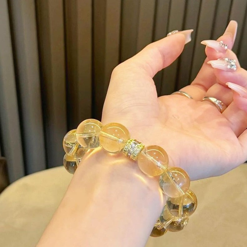 💰 Natural Citrine Wealth Bracelet | 12mm Merchant's Stone for Abundance & Prosperity