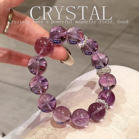 Brazilian Amethyst Crystal Bracelet 💜✨ | 12mm Premium Natural Gemstone